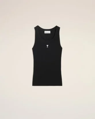Camiseta sin mangas Ami de Coeur de algodón negro