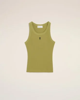 Camiseta sin mangas de algodón Ami de Coeur en verde