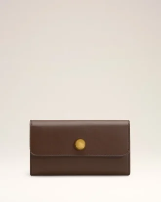 Cartera Carrousel Continental de piel lisa marrón
