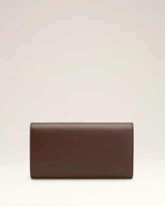Cartera Carrousel Continental de piel lisa marrón
