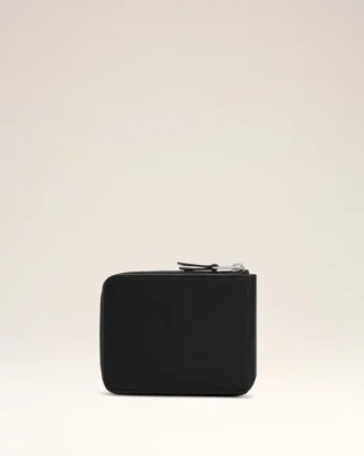 Cartera compacta Ami de Coeur de piel de vacuno negra