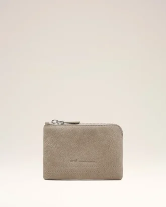 Cartera con cremallera Carrousel de piel de vaca gris Cartera con cremallera Carrousel de piel de vaca gris