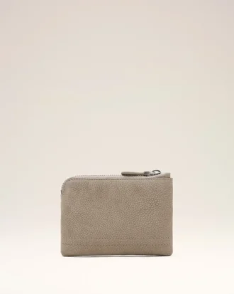 Cartera con cremallera Carrousel de piel de vaca gris Cartera con cremallera Carrousel de piel de vaca gris
