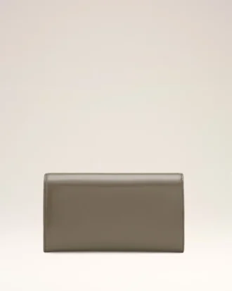 Cartera Paris Paris Continental de piel gris barnizada