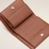 Cartera plegable Ami de Coeur de piel de vacuno marrón