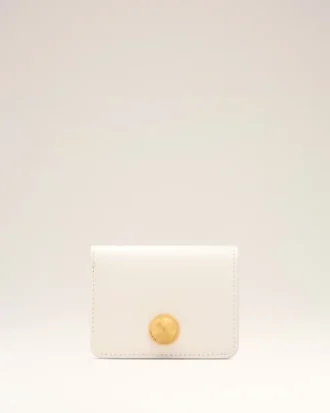 Cartera plegable Carrousel de piel de vaca blanca Cartera plegable Carrousel de piel de vaca blanca
