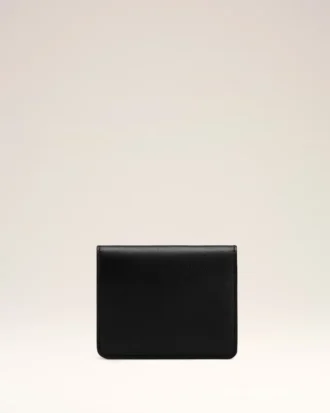 Cartera plegable Carrousel de piel de vaca negra Cartera plegable Carrousel de piel de vaca negra
