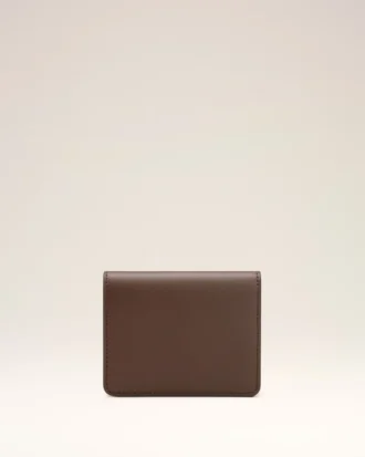 Cartera plegable Carrousel de piel lisa marrón