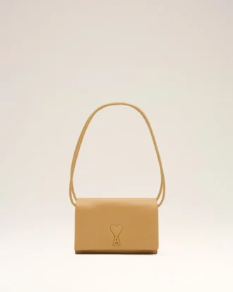 Cartera Voulez-Vous con correa de piel de vacuno amarilla
