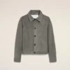 Chaqueta abotonada de piel de cabra gris Ami de Coeur Chaqueta abotonada de piel de cabra gris Ami de Coeur
