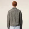 Chaqueta abotonada de piel de cabra gris Ami de Coeur Chaqueta abotonada de piel de cabra gris Ami de Coeur