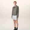 Chaqueta abotonada de piel de cabra gris Ami de Coeur Chaqueta abotonada de piel de cabra gris Ami de Coeur
