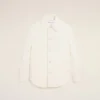 Chaqueta acolchada con botones de nailon blanco Chaqueta acolchada con botones de nailon blanco