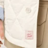 Chaqueta acolchada con botones de nailon blanco Chaqueta acolchada con botones de nailon blanco