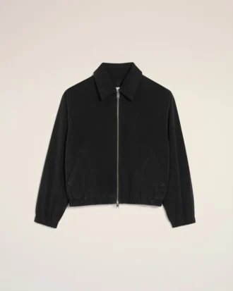 Chaqueta acolchada con cremallera Ami de Coeur de algodón negro Chaqueta acolchada con cremallera Ami de Coeur de algodón negro