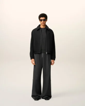 Chaqueta acolchada con cremallera Ami de Coeur de algodón negro Chaqueta acolchada con cremallera Ami de Coeur de algodón negro