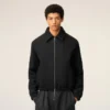 Chaqueta acolchada con cremallera Ami de Coeur de algodón negro Chaqueta acolchada con cremallera Ami de Coeur de algodón negro
