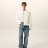 Chaqueta acolchada de nailon blanco Chaqueta acolchada de nailon blanco