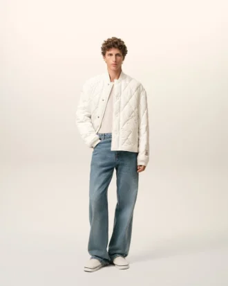 Chaqueta acolchada de nailon blanco