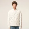 Chaqueta acolchada de nailon blanco Chaqueta acolchada de nailon blanco