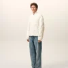 Chaqueta acolchada de nailon blanco Chaqueta acolchada de nailon blanco