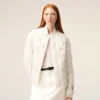 Chaqueta acolchada de nailon blanco Chaqueta acolchada de nailon blanco
