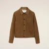 Chaqueta Ami de Coeur de cuero marrón con botones Chaqueta Ami de Coeur de cuero marrón con botones