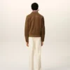 Chaqueta Ami de Coeur de cuero marrón con botones Chaqueta Ami de Coeur de cuero marrón con botones