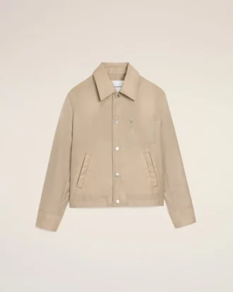 Chaqueta Ami de Coeur de nailon beige con botones de presión