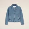 Chaqueta azul de algodón con cremallera y contraste «Ami de Coeur» Chaqueta azul de algodón con cremallera y contraste «Ami de Coeur»