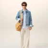 Chaqueta azul de algodón con cremallera y contraste «Ami de Coeur» Chaqueta azul de algodón con cremallera y contraste «Ami de Coeur»