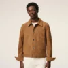 Chaqueta con botones Ami de Coeur de piel de cabra marrón Chaqueta con botones Ami de Coeur de piel de cabra marrón
