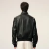 Chaqueta con cremallera de piel de cordero negra Chaqueta con cremallera de piel de cordero negra