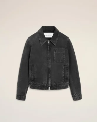 Chaqueta con cremallera Tonal Ami de Coeur en algodón negro a tono