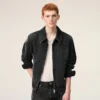 Chaqueta con cremallera Tonal Ami de Coeur en algodón negro a tono Chaqueta con cremallera Tonal Ami de Coeur en algodón negro a tono