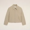 Chaqueta de algodón beige con cremallera Chaqueta de algodón beige con cremallera