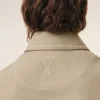 Chaqueta de algodón beige con cremallera Chaqueta de algodón beige con cremallera