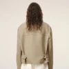Chaqueta de algodón beige con cremallera Chaqueta de algodón beige con cremallera
