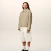 Chaqueta de algodón beige con cremallera Chaqueta de algodón beige con cremallera
