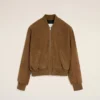 Chaqueta de cuero marrón con cremallera Chaqueta de cuero marrón con cremallera