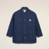 Chaqueta de trabajo Ami Paris Heritage Label de algodón azul Chaqueta de trabajo Ami Paris Heritage Label de algodón azul