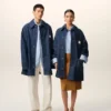 Chaqueta de trabajo Ami Paris Heritage Label de algodón azul Chaqueta de trabajo Ami Paris Heritage Label de algodón azul