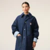 Chaqueta de trabajo Ami Paris Heritage Label de algodón azul Chaqueta de trabajo Ami Paris Heritage Label de algodón azul