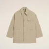 Chaqueta de trabajo de algodón beige Chaqueta de trabajo de algodón beige