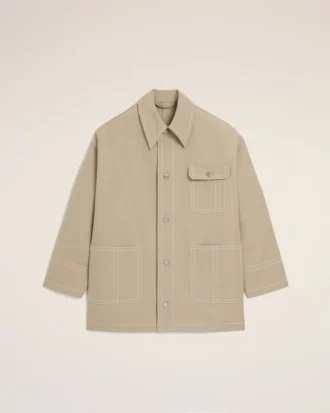 Chaqueta de trabajo de algodón beige