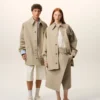 Chaqueta de trabajo de algodón beige Chaqueta de trabajo de algodón beige