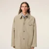 Chaqueta de trabajo de algodón beige Chaqueta de trabajo de algodón beige