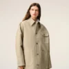 Chaqueta de trabajo de algodón beige Chaqueta de trabajo de algodón beige