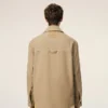 Chaqueta de trabajo de algodón beige con botones Chaqueta de trabajo de algodón beige con botones