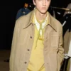 Chaqueta de trabajo de algodón beige con botones Chaqueta de trabajo de algodón beige con botones
